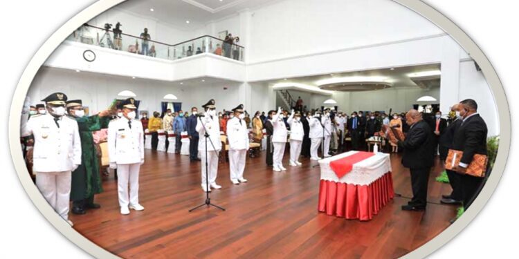 Gubernur Papua Lukas Enembe Lantik Empat Bupati Terpilih Pilkada Serentak 2020
