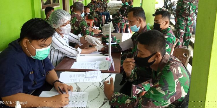 Kodim/1807 Sorsel Kerahkan 100 Personilnya disuntik vaksin COVID-19 Tahap 2