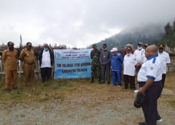 Pemkab Tolikara  Validasi Titik Koordinat Batas Wilayah Kabupaten Tolikara dengan Kabupaten Puncak Jaya  Di Distrik Woniki