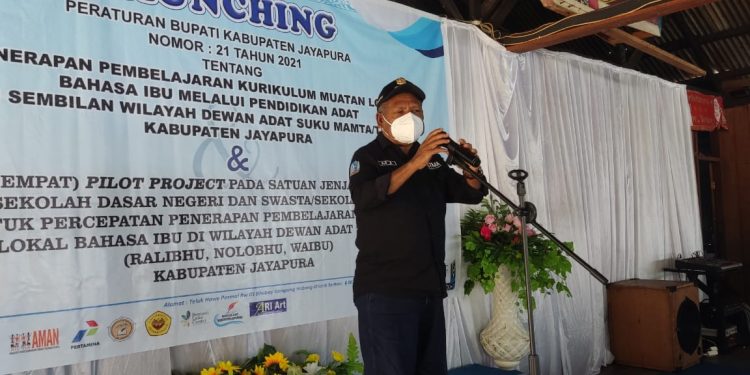 Kerja Nyata Bupati Jayapura Launching Kurikulum Muatan Lokal Bahasa Ibu