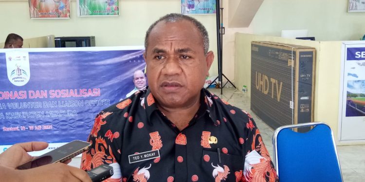 Koordinator Bidang SDM Sub PB PON Kab.Jayapura Ted Mokay : 4.800 Orang Telah Mendaftar Jadi Volunteer PON XX