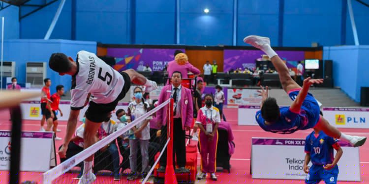 Gorontalo Sabet Dua Emas, Kalahkan Jateng Lagi di Cabor Sepak Takraw Putra