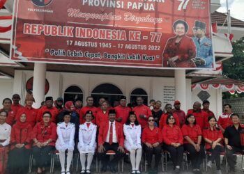 PDIP Provinsi Papua Gelar Upacara Bendera Peringati HUT RI ke 77