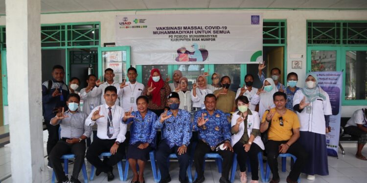 PDPM Kabupaten Biak Numfor Gandeng Puskesmas Biak Kota, Selenggarakan Vaksinasi Massal Covid-19 Tahap II Muhammadiyah Untuk Semua