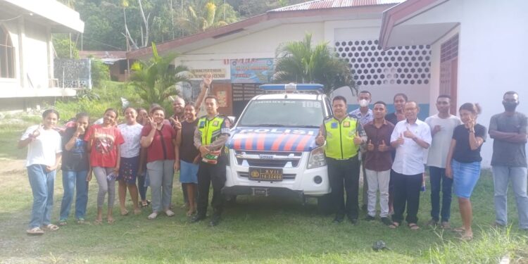 Jelang Paskah, Polisi Sosialisasikan Undang – undang Lalin ke Remaja Pengamanan Gereja