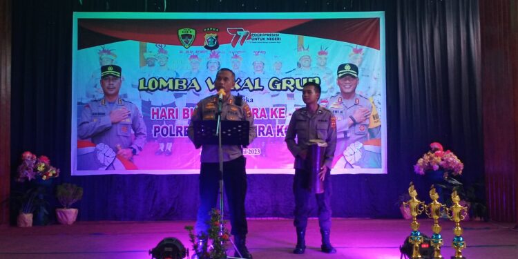Peringati HUT Bhayangkara Ke 77, Polres Jayapura Kota Gelar Lomba Vocal Group Antar Polsek