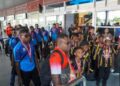 Tiba di Bandara Mozes Kilangin Mimika, Juara I Voly antar Kabupaten Se Provinsi Papua Tengan Dijemput Pemerintah Daerah