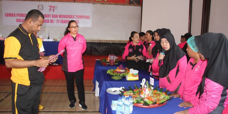 Jelang Hari Kesatuan Gerak Bhayangkari ke 71, Polres Jayapura Gelar Lomba Tumpeng Dengan Bahan Pangan Lokal