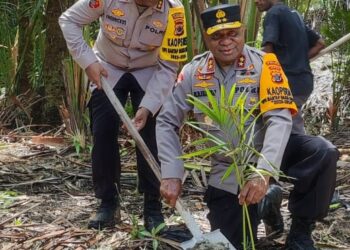 Kapolda Papua Bersama Pemuda Dusun Sagu Depapre Gelar Kegiatan Selamatkan Hutan Sagu