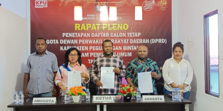 KPU Pegubin Pleno Penetapan DCT Anggota DPRD Kabupaten Pegunungan Bintang