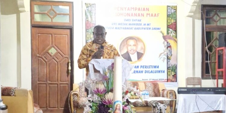 Maju Pilkada Sarmi 2024, Mesak Manibor Sampaikan Permohonan Maaf Secara Terbuka Kepada Masyarakat Kabupaten Sarmi