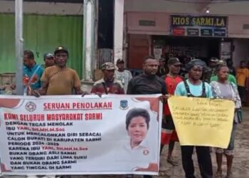 Koalisi Masyarakat Sarmi Bersatu Demo, Tolak Yanni di Pilkada Sarmi