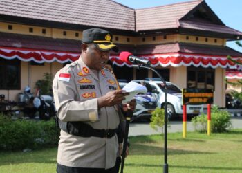 Upacara Apel Gelar Pasukan Operasi Mantap Praja Cartenz 2024′ Dipimpin oleh Kapolres Jayapura