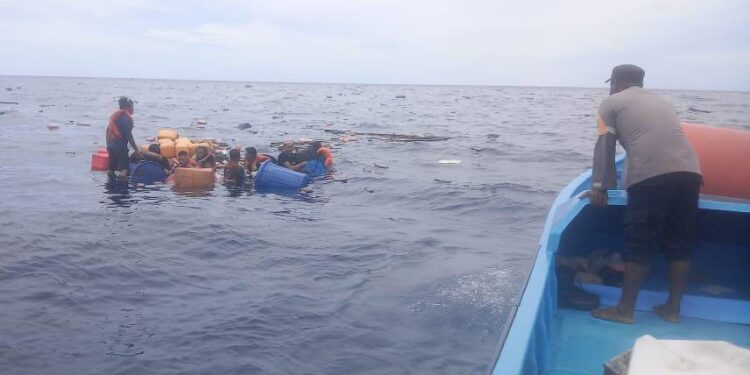 Kapal Kayu Tenggelam’ ABK Kapal di Amankan Polda Papua