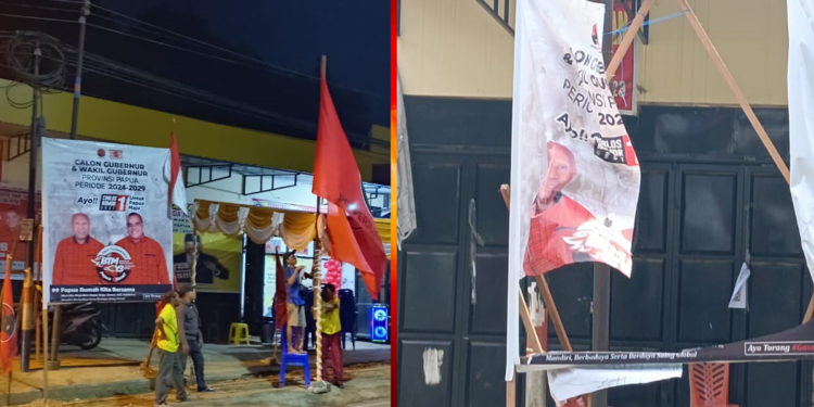 Baliho BTM-YB di Posko Relawan Garuda Nusantara Dirusak OTK