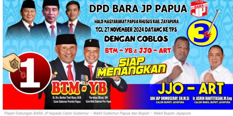 DPP Bara JP Dukung 7 Kepala Daerah di Pilkada Papua