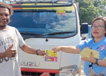 Relawan Bara JP Papua Sosialisasi BTM-YB di Distrik Heram, Warga Mengaku Siap Menangkan BTM-YB