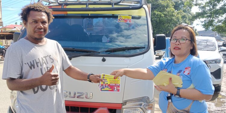 Relawan Bara JP Papua Sosialisasi BTM-YB di Distrik Heram, Warga Mengaku Siap Menangkan BTM-YB