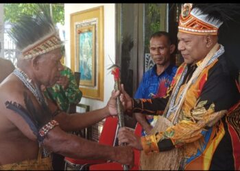 Upacara Adat Suku Biak, Pemberian Parang kepada Wakil Gubernur Papua Aryoko Rumaropen Sebagai Simbol Kekuatan Melindungi Rakyat