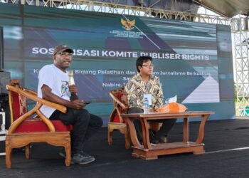 Anggota Komite Publisher Rights Pusat, Sasmito Mardim Menjadi Pemateri di Workshop Festival Media Se-Tanah Papua