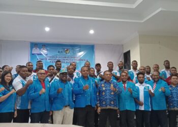 Finsen Mandowen Resmi Terpilih dan Lanjutkan Tongkat Estafet Kepemimpinan KNPI Kabupaten Supiori