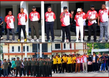 Pemkab Supiori Awali Rangkaian HUT ke-81 RI dengan Jalan Santai Bersama